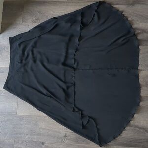 Short front, long back flowy black skirt